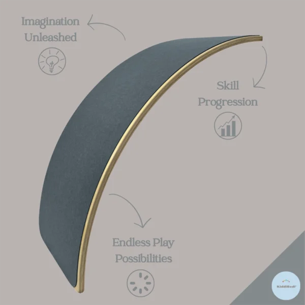 KiddiRedi® Balance Board - Dark Grey - Image 2